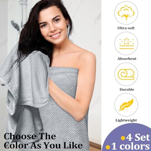 Preboun 12 Pcs Bath Towels and Washcloths Set