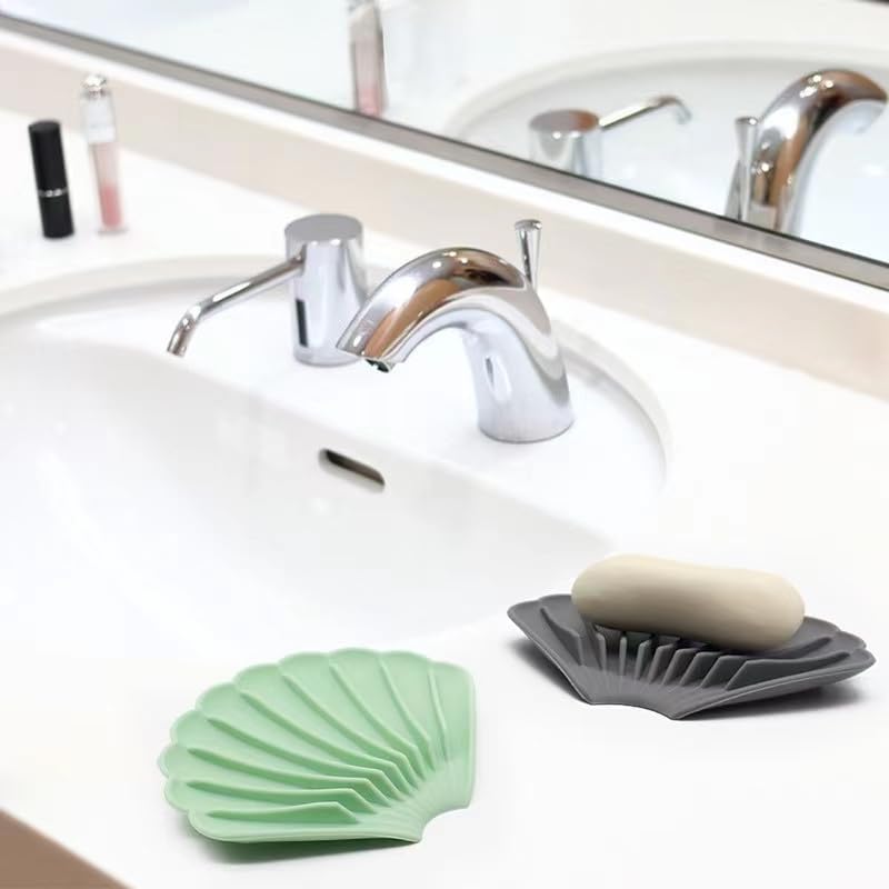 YGB Self-Draining Silicone Soap Dish Non-Slip Holder for Bathroom