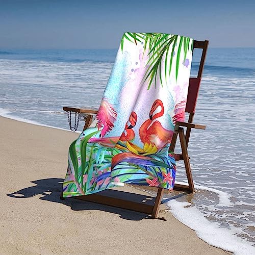 VOOHDDY Flamingo Beach Towel Large Microfiber 1