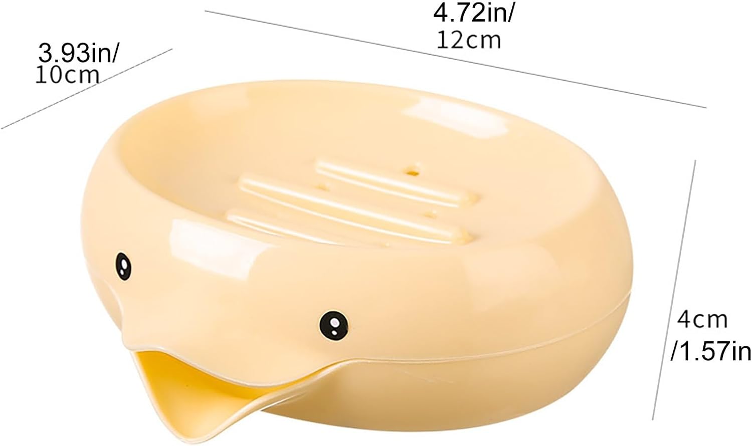 Ceramic Duck Soap Dish with Drain Hole - Orange