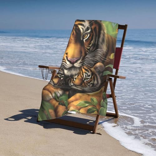 VANZEV Tiger Family Microfiber Beach Towel 31x51in