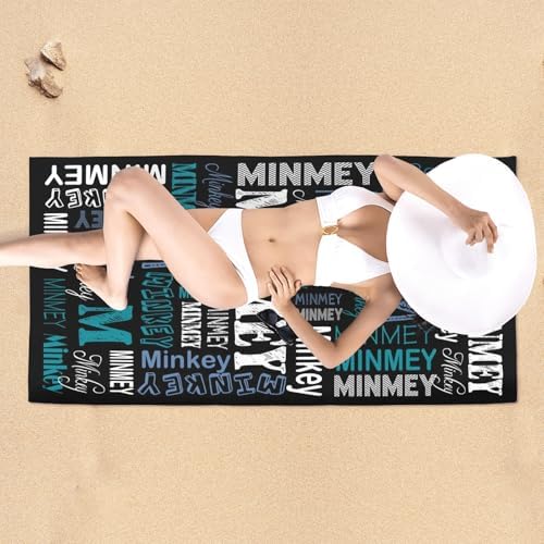 Personalized Beach Towel with Name for Adults Kids