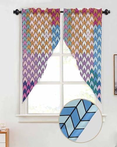 EZON-CH Retro Herringbone Valance for Kitchen and Bedroom