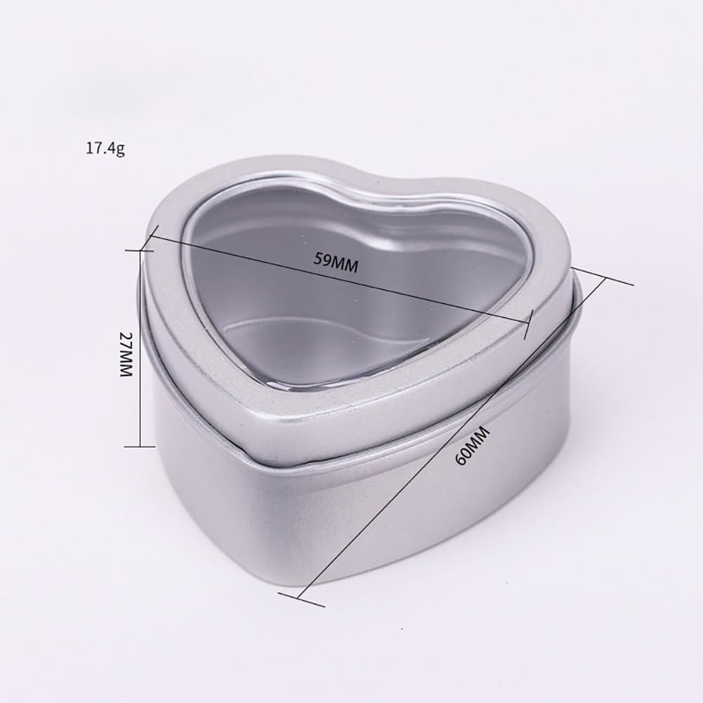 ccHuDE 6 Pcs Heart Shaped Metal Tin Containers for Valentines Day Gifts
