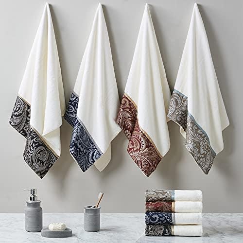 Madison Park Aubrey 6 Piece Cotton Towel Set with Paisley Design