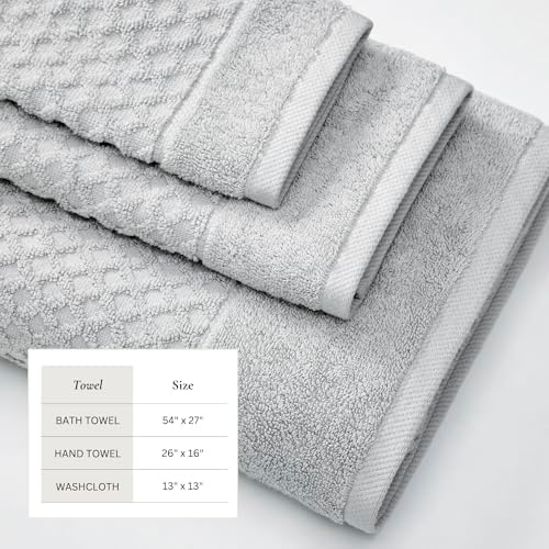 Great Bay Home Light Grey Bath Towel Set 6 Piece