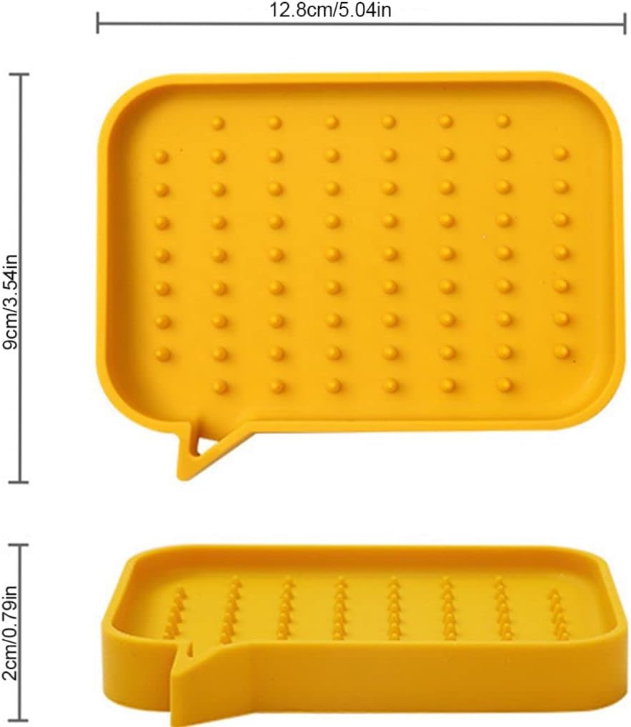 Self Draining Soap Dish Silicone Holder with Drainage Hole Orange