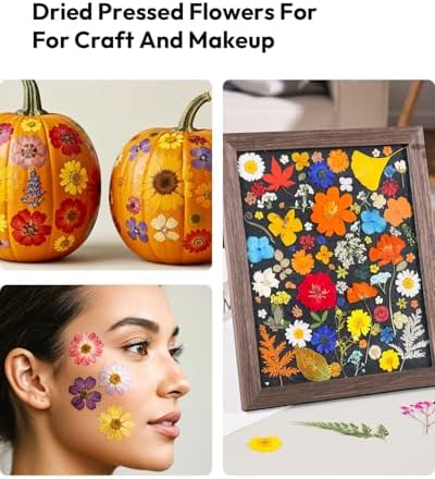 Resiners 100Pcs Dried Flowers Craft Kit
