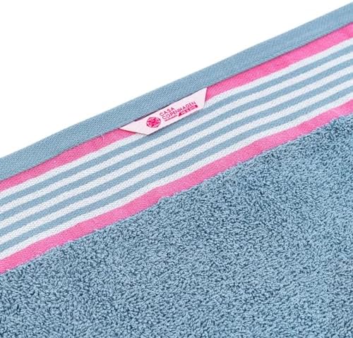 CASA COPENHAGEN He She 6-Piece Towel Set - Dusty Blue Pink 1