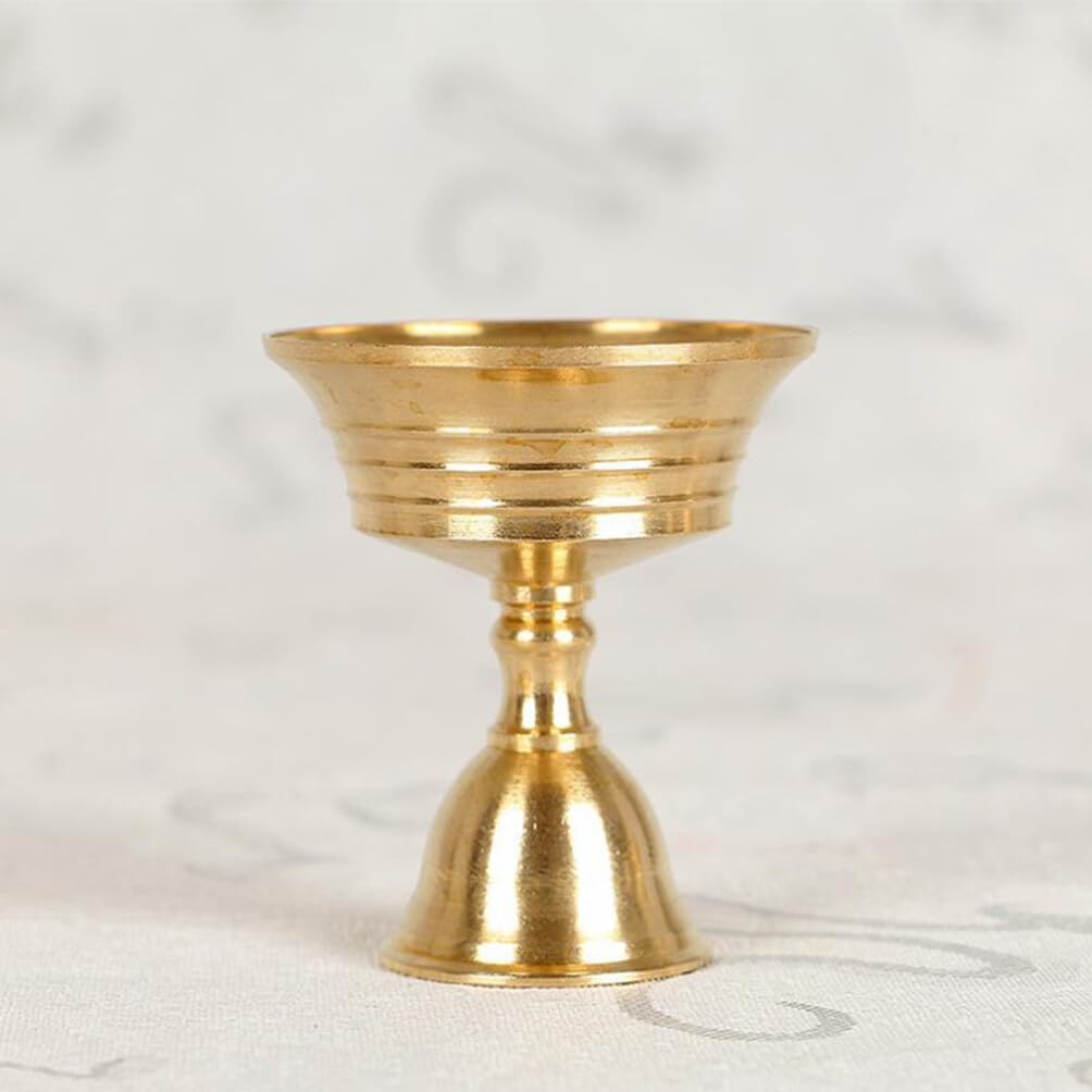 Copper Candle Wick Holder Ghee Lamp Stand for Religious Use