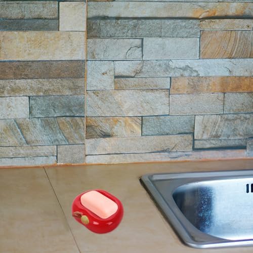 Ceramic Apple Soap Holder with Drainage Tray 1