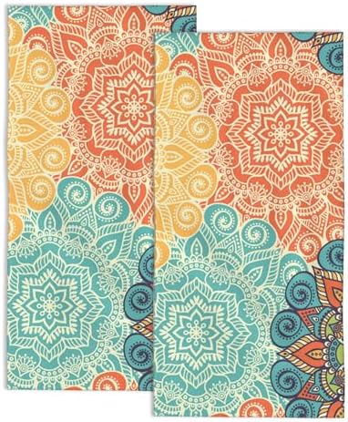Snowmolle 2 Pack Vintage Mandala Hand Towels