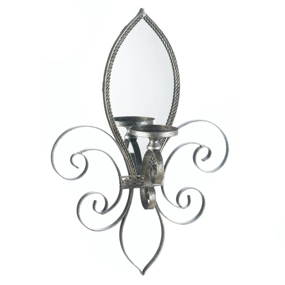 Fleur-de-lis Mirrored Wall Sconce Pack of 1 1
