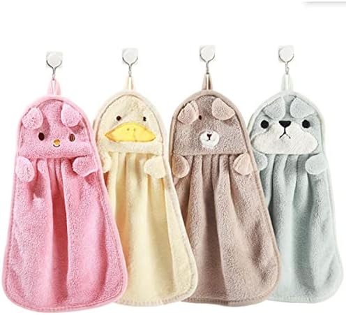 FZBNSRKO 4-Pack Cartoon Animal Hand Towels