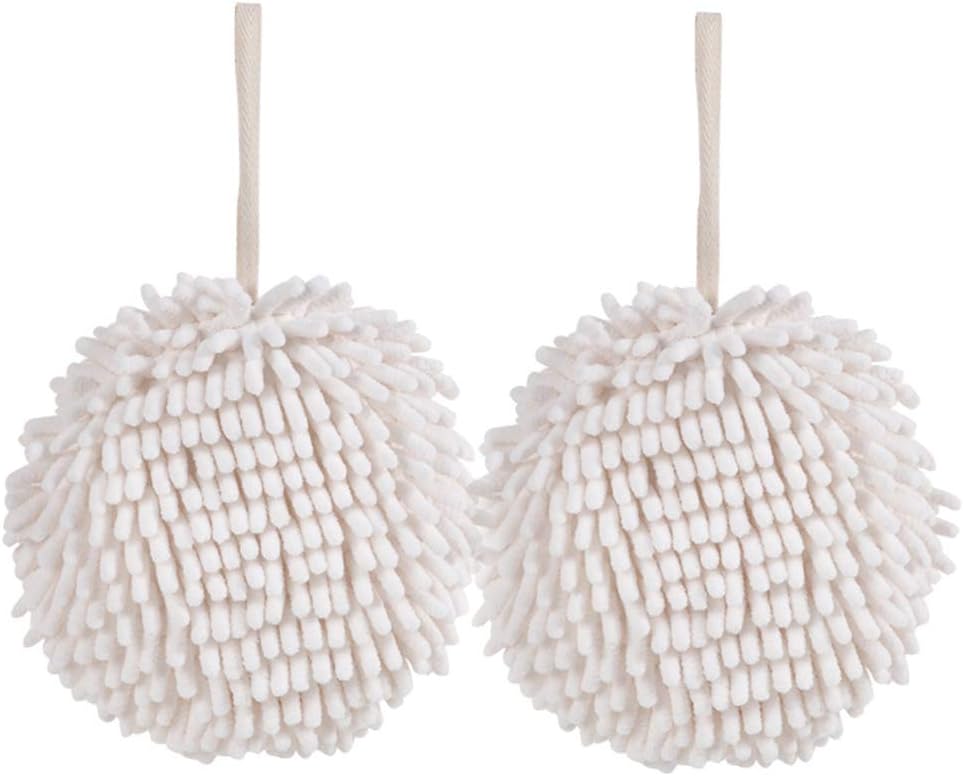Soft Absorbent Chenille Hand Towels Set of Two