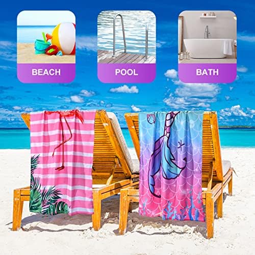 LIVILAN Mermaid Tail Beach Towel 30x60