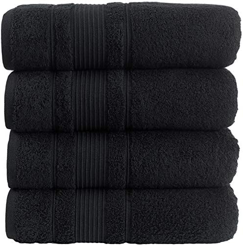 Qute Home 4-Piece Bath Towel Set Black