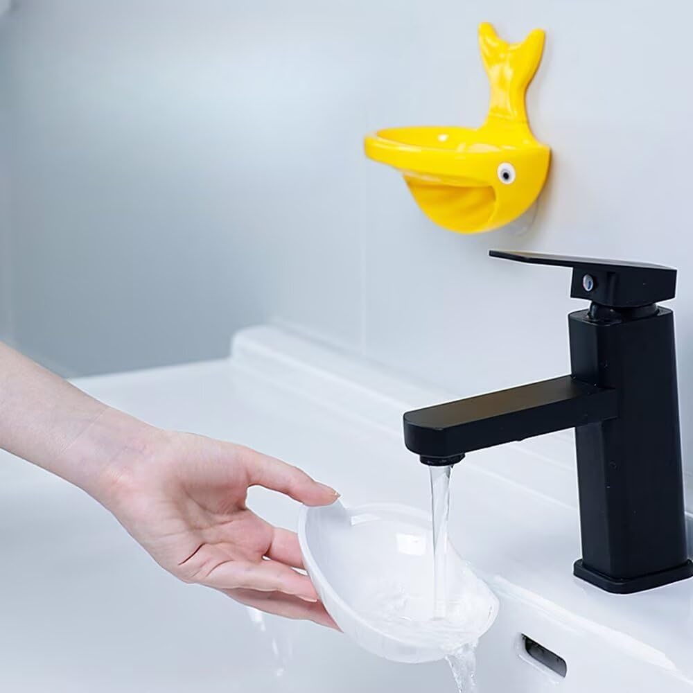 Cute Whale Soap Holder Suction Cup Drill-Free Removable Yellow
