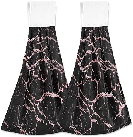 Kcldeci Rose Gold Marble Hand Towels 2 Piece Set