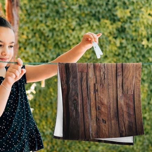 VIGGINER Dark Wood Hand Towels Set of 2 1
