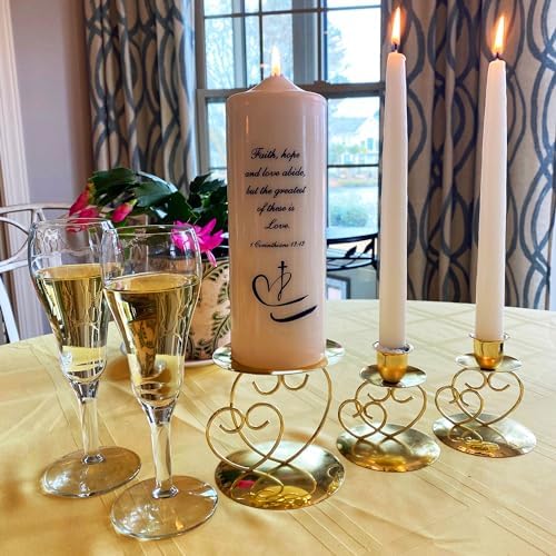 Celebration Candles Unity Candle Set with Ivory Pillar and Tapers