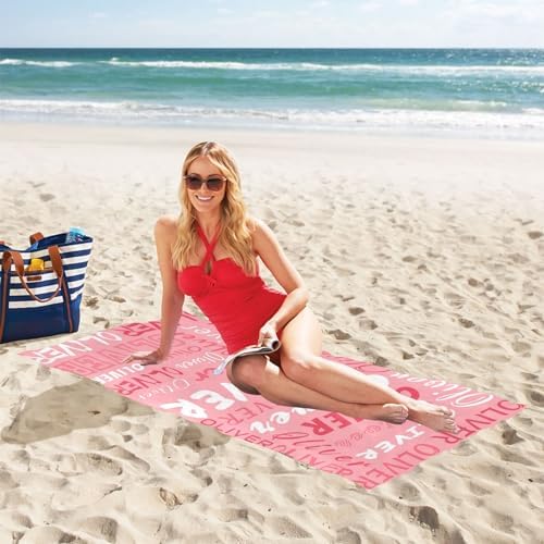 PUREFLY Personalized Beach Towel with Name - 420GSM Cotton Blend