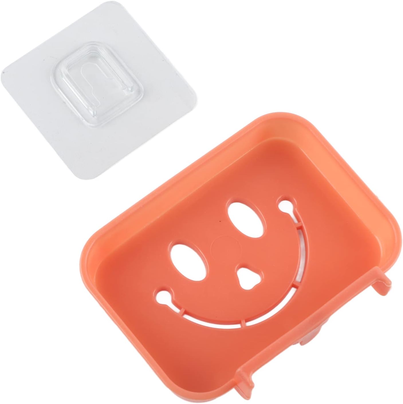 Plastic Soap Dish Holder Pink Wall Mounted Organizer