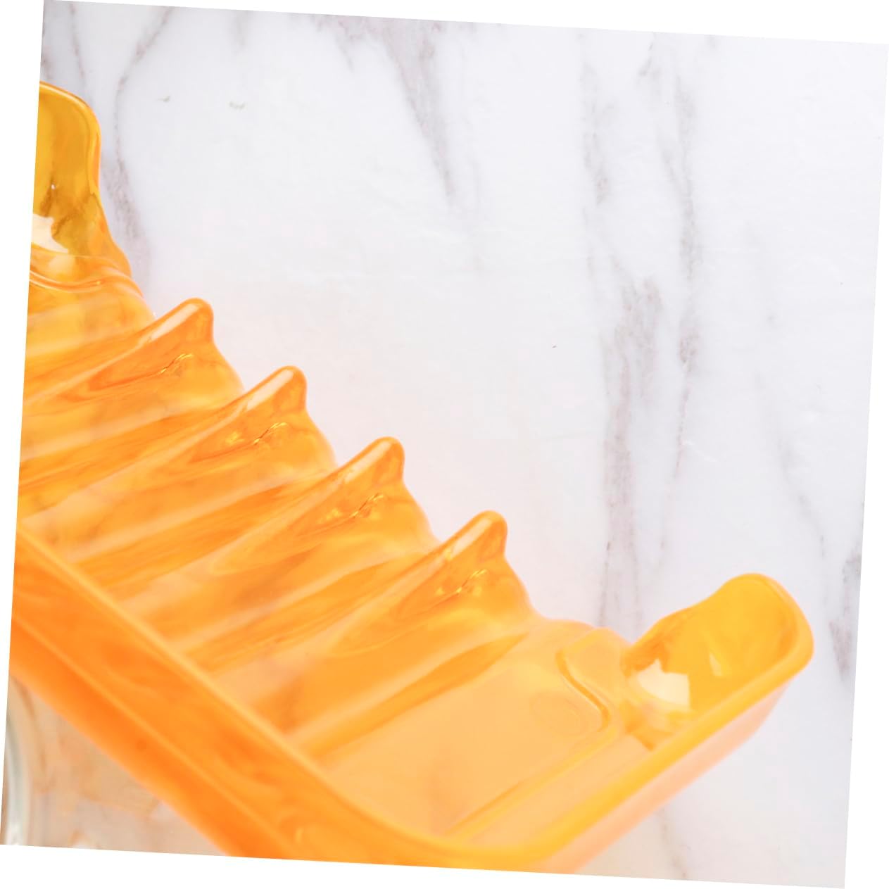Ciieeo Bathroom Waterfall Soap Dish with Clear Orange Cup Holder