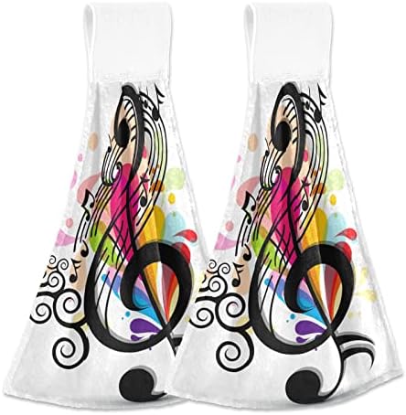 Kcldeci Musical Note Hand Towels 2 Pack Ultra Soft Absorbent