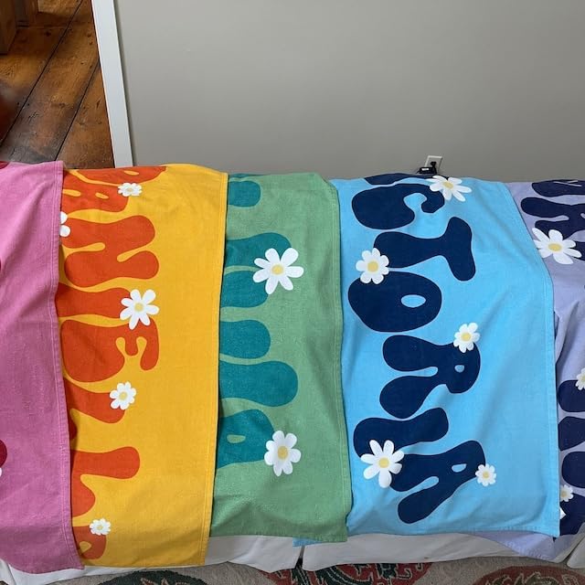 Personalized Retro Beach Towel for Kids and Adults