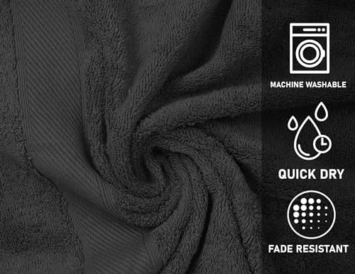 ZUPERIA Premium Bath Towels 27 x 54 Inches Pack of 4 Grey 1