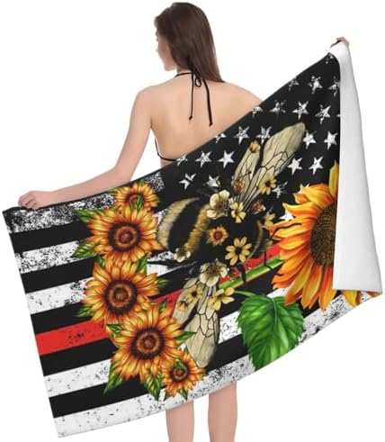TUIEOMSE American Flag Beach Towel - Soft Fluffy Vibrant
