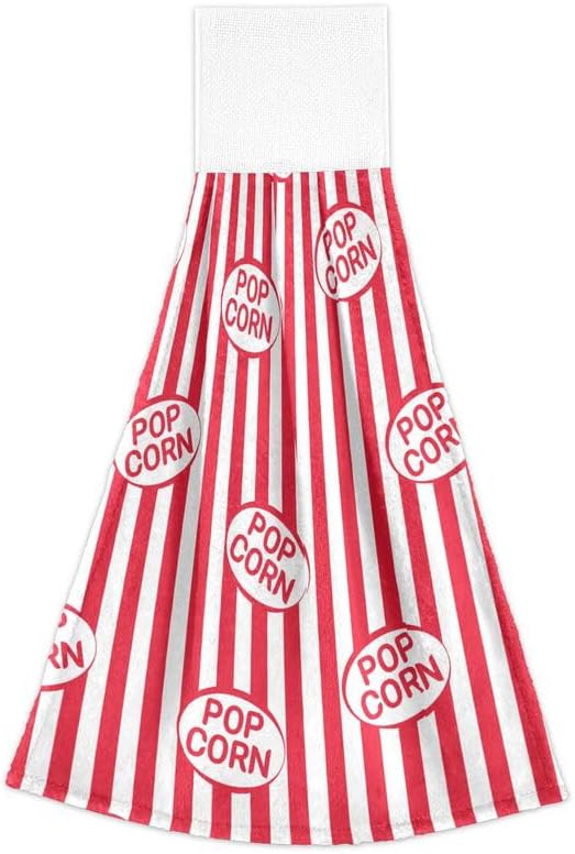 Tamniee Popcorn Box Strips Hanging Hand Towels 2PCS