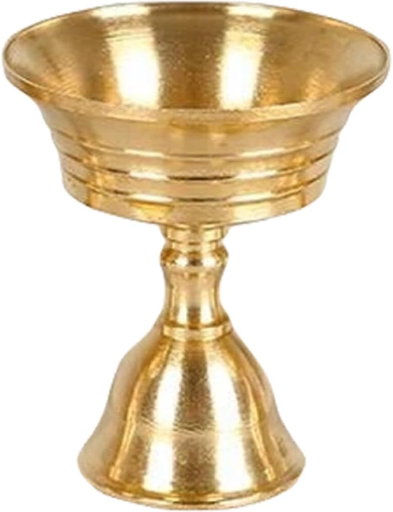 Copper Candle Wick Holder Ghee Lamp Stand for Religious Use