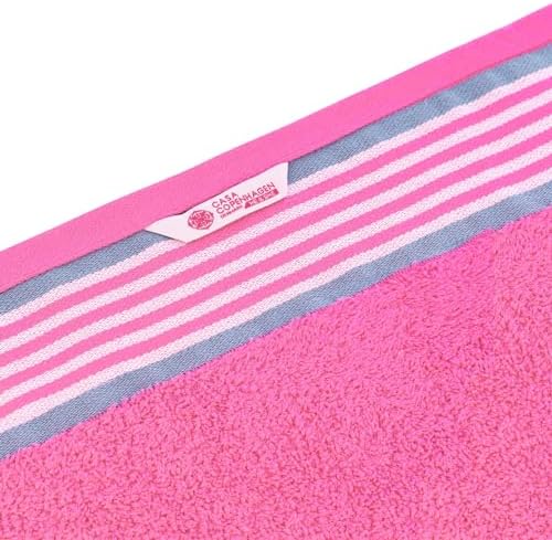 CASA COPENHAGEN He She 6-Piece Towel Set - Dusty Blue Pink 1