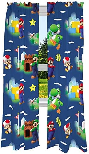 Franco Kids Window Curtains Set Super Mario 82x84