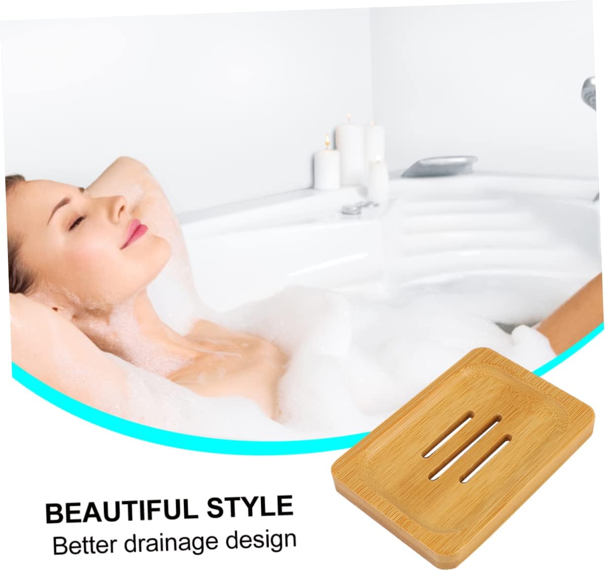 KONTONTY 1Pc Stylish Wooden Soap Holder for Kitchen Bathroom