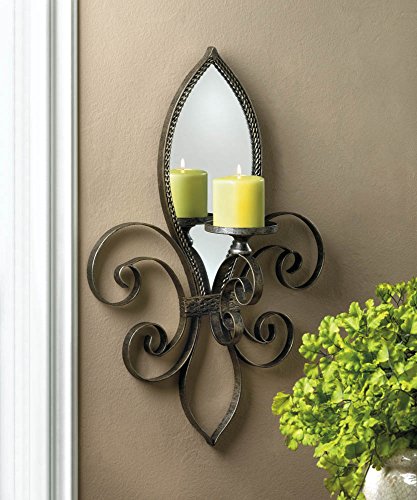 Fleur-de-lis Mirrored Wall Sconce Pack of 1 1