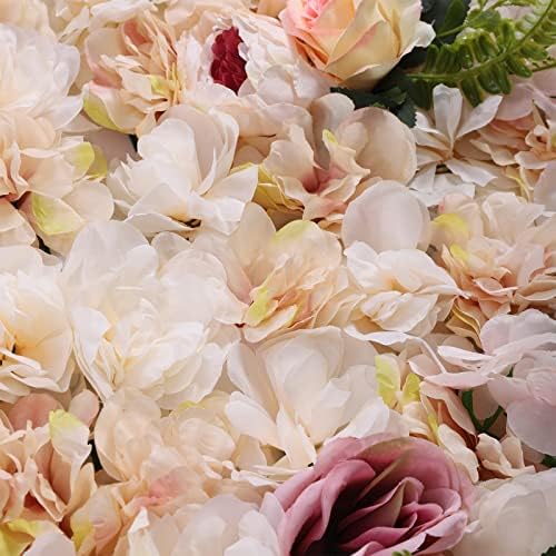 WYZFDC 6 Pcs Light Yellow Artificial Flower Wall Panel