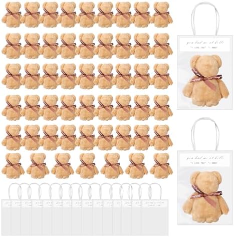 52 Pcs Bear-Shaped Bath Towel Set with Bags