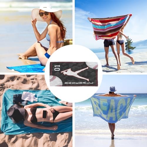 Custom Baseball Beach Towel with Name