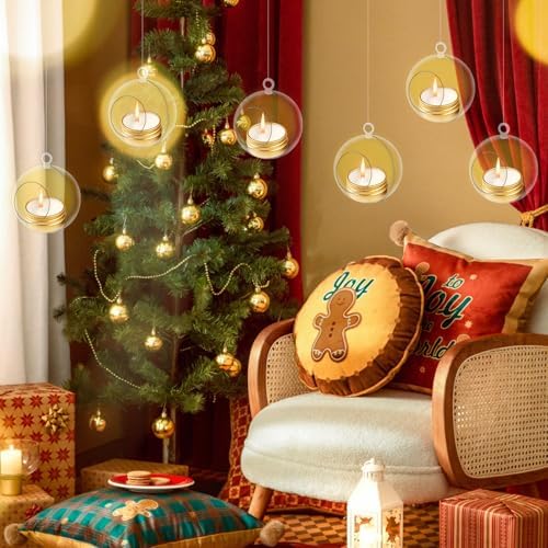 12Pcs Hanging Globe Candle Holders with Fishing Line