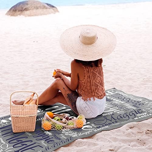 NIBESSER Custom Beach Towel with Name for Kids and Adults