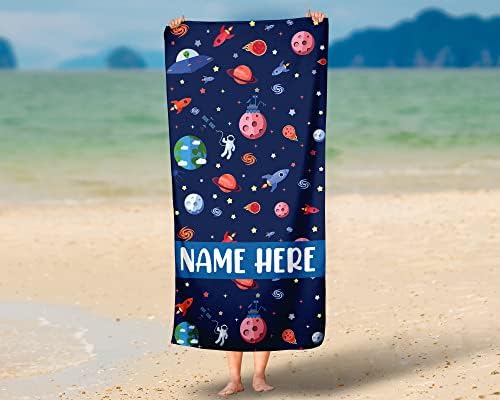 Personalized Solar System Beach Towel With Name 1
