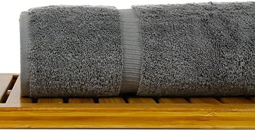Luxury Turkish Cotton Bath Towels Set of 4 - Grey Dobby