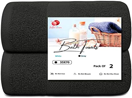 SOFTEX Linen Charcoal Grey 35x70 Bath Towel Set of 2