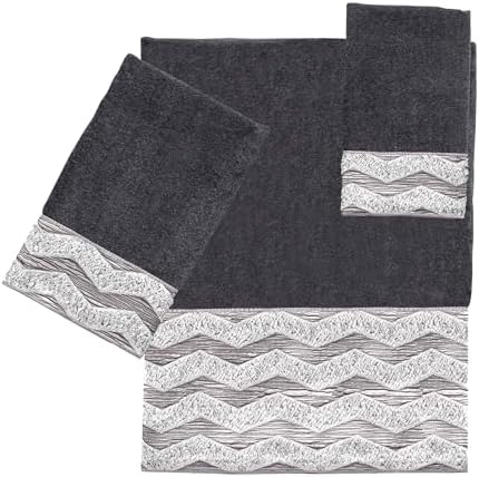 Avanti Linens Bath Towel - Soft Absorbent Cotton Chevron Galaxy Collection Granite
