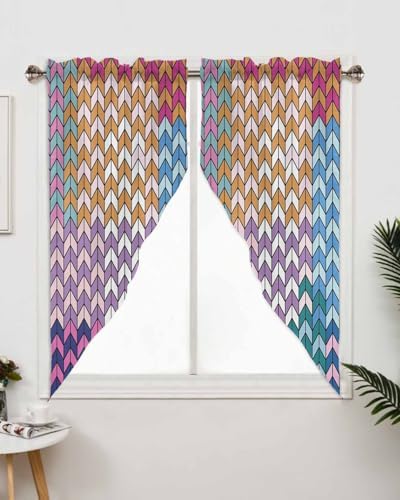 EZON-CH Retro Herringbone Valance for Kitchen and Bedroom