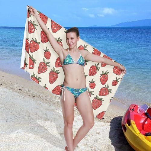 SUABO Strawberry Bath Towels with Hanging Loops
