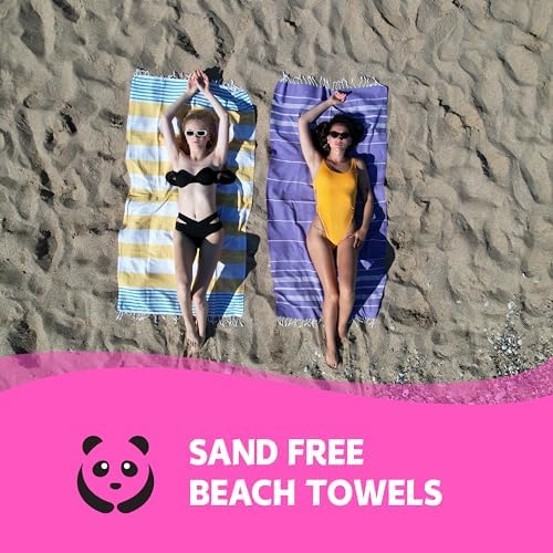 HAVLULAND Turkish Beach Towels 2 Pack - Silver